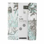 Taped Cafe Curtain- Coral Sea