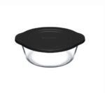 GLASS CASSEROLE TRAY ROUND 25X22 CM W/LID BORCAM - Image 3