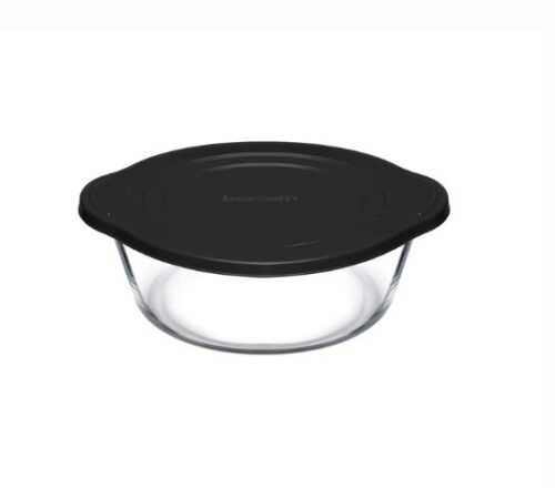 GLASS CASSEROLE TRAY ROUND 25X22 CM W/LID BORCAM - Image 3