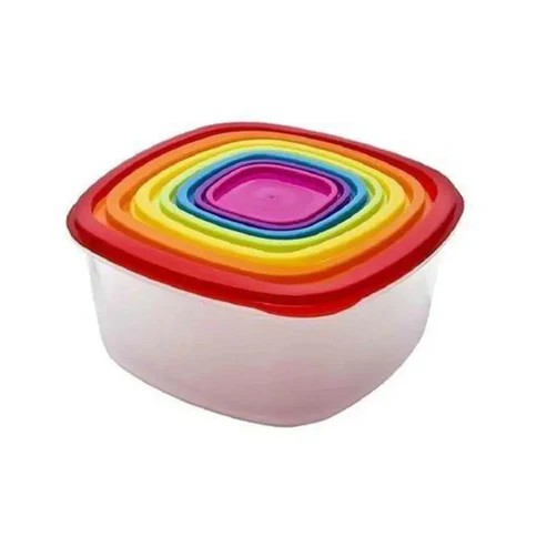 PLASTIC 7PC RAINBOW SQUARE NESTING CONTAINERS CH