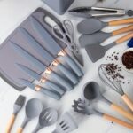 KNIFE SET 19PC W/SILICON CUTLERY KITCHENWARE CH - Image 3