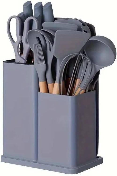 KNIFE SET 19PC W/SILICON CUTLERY KITCHENWARE CH