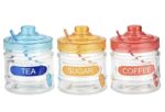 KITCHEN CANISTER SET 3PC W/COLOUR LIDS CH HU2054 - Image 3