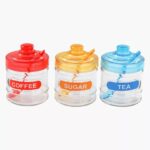 KITCHEN CANISTER SET 3PC W/COLOUR LIDS CH HU2054 - Image 4
