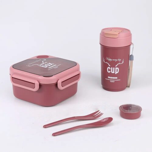 LUNCH BOX SET W/UTENSILS & CUP FASHION