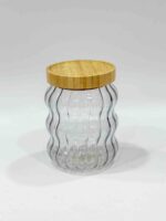 Bubble Glass Bamboo lid canister - Image 3