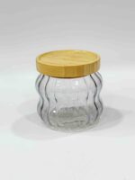 Bubble Glass Bamboo lid canister - Image 2