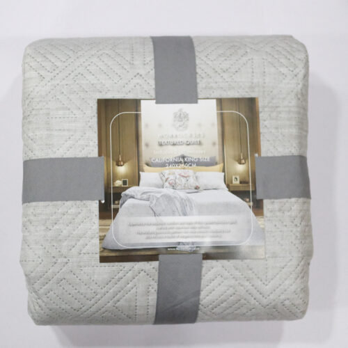 TEXTURED HORROCKSES 3 PIECE QUILT SET