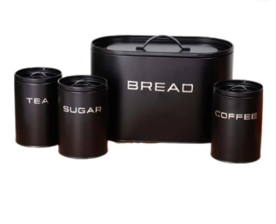 KITCHEN BREAD BIN SET RH ENZO WITH 3PC CANISTER SE