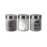 CANISTER SET 3PC FROSTED GLASS DESIGN RH