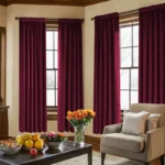 Bundle Deal- 2 Maroon Taped & Lined Curtains