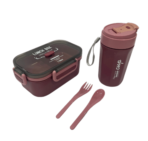 LUNCH BOX SET W/UTENSILS & CUP FASHION - Image 1