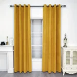Bundle Deal- 2 Mustard Eyelet Curtain Lined