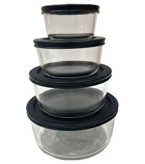 Round Glass Container Set - 4Pc - Image 2