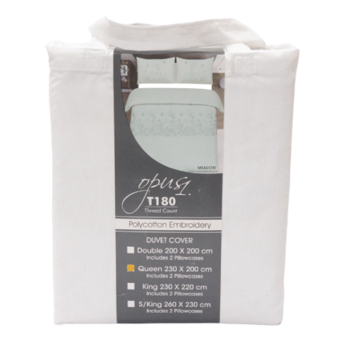 White Polycotton Embroidery Duvet Cover- Queen