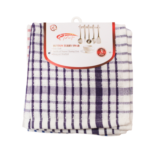 Button Terry Swab Cloth- 3 Pack