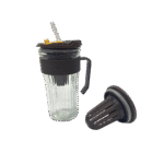 Glass Ribbed Cup w/Plastic Handle- 580ML - Image 4
