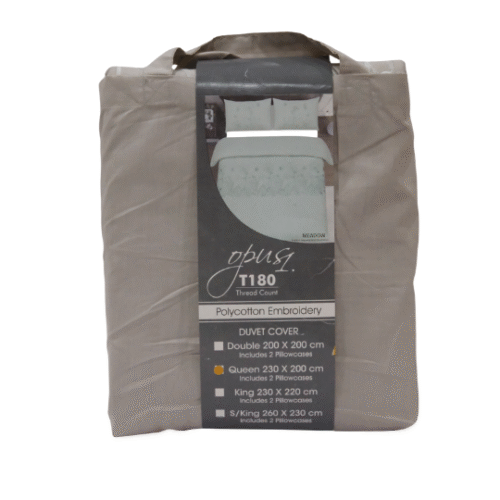 White Polycotton Embroidery Duvet Cover- Queen