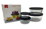 Round Glass Container Set - 4Pc
