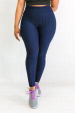 Ladies Bubble Leggings- Navy - Image 2