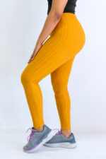 Ladies Bubble Leggings- Mustard - Image 3