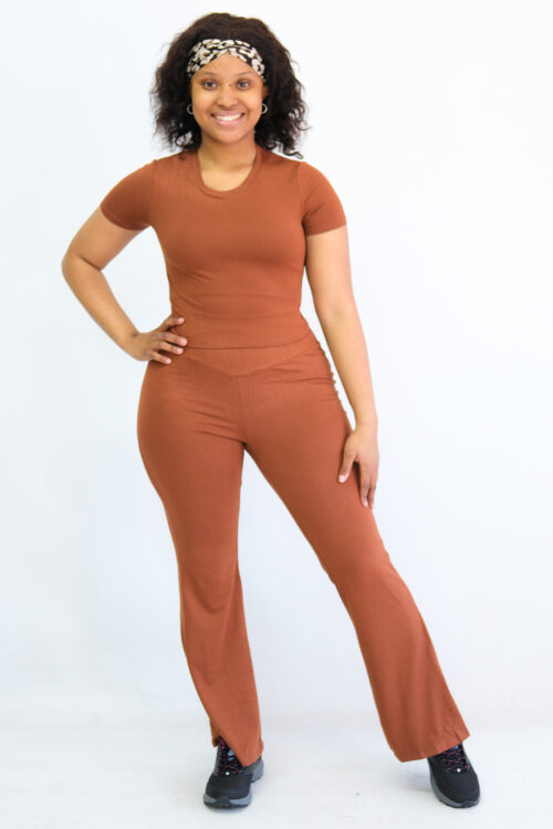 Ladies 2pc Loungewear Set - Brown