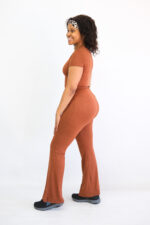Ladies 2pc Loungewear Set - Brown - Image 3