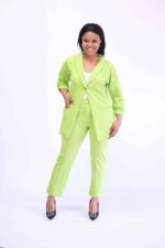 Ladies Suit Pants- Lime