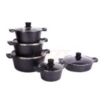 Royal Homeware Aluminum Die-Cast 10 Piece Pot Set -Diamond Embossed - Image 2