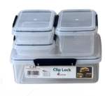 4Pc Plastic Clip Lock Container Set
