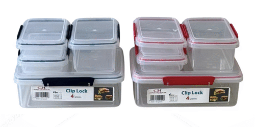 4Pc Plastic Clip Lock Container Set - Image 3