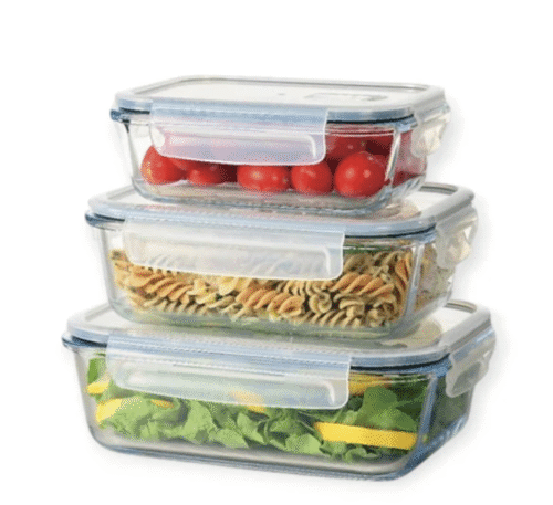 Continental Homeware Glass Lunch Box 3 Piece Set Clear