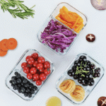 Rectangle 2 division glass container - Image 2