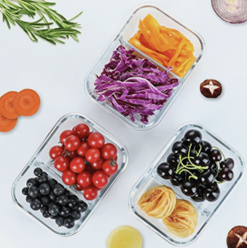Rectangle 2 division glass container - Image 2