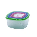 4Pc Rainbow Plastic Container set- Square - Image 2
