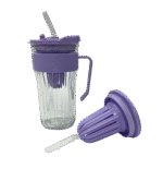 Glass Ribbed Cup w/Plastic Handle- 580ML - Image 5