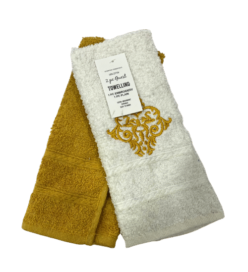 TOWEL GUEST 2PK EMB 100% COTTON - Image 3