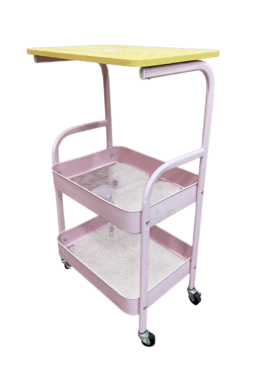 2 Tier Multifunctional Trolley W/Table Top - Image 4