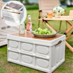 Foldable Storage Box w/Wooden Lid