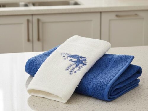 TOWEL GUEST 2PK EMB 100% COTTON