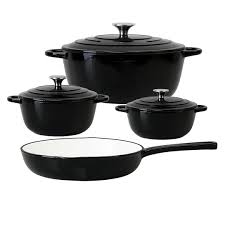 black 7PC CAST IRON COOKWARE SET - Image 1