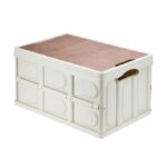 Foldable Storage Box w/Wooden Lid - Image 2