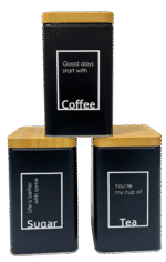 DUAL-TONE KITCHEN CANISTER - (COFFEE/SUGAR/TEA)