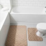 PLUSH MEMORY FAOM BATHROOM MAT SET - 2PC