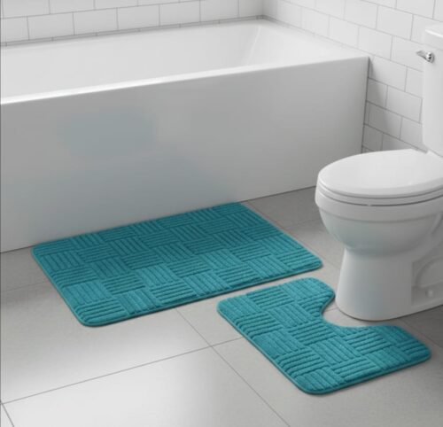 PLUSH MEMORY FOAM BATHROOM MAT SET - 2PC
