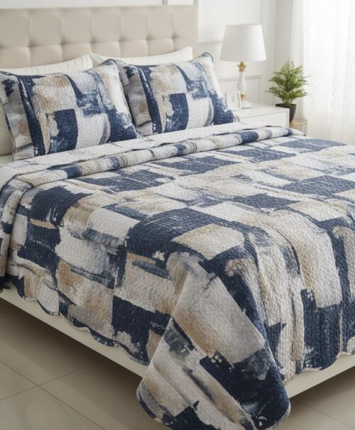 SUPER KING PRINTED LUXURY QUILT - 3PC