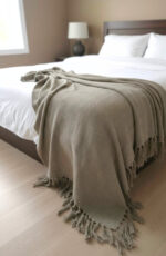 BED COVER/THROW ZIG ZAG KNIT - 230X260