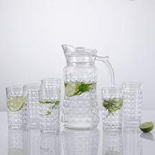 DELI GLASS DRINKING SET DIAMOND - 7PC SET