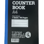 A4 1 QUIRE FEINT & MARGIN COUNTER BOOK - 96 PAGES