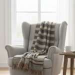 HOME SAZZ KNITTED PLAID THROW – 130 X 160CM – BROWN